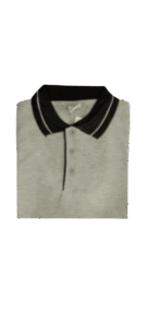 Hot Sale Two-Tone Polo Shirts, Short Sleeve Custom T-Shirt with Button Collar, Grey & White Collar