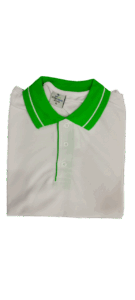 Top Sale Two-Tone Polo Shirts, Short Sleeve Custom T-Shirt with Button Collar, Green & White Collar