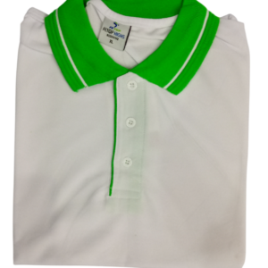 Top Sale Two-Tone Polo Shirts, Short Sleeve Custom T-Shirt with Button Collar, Green & White Collar