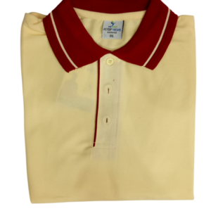 Top Sale Two-Tone Polo Shirts, Short Sleeve Custom T-Shirt with Button Collar, Orange & Maroon
