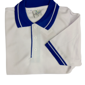 Top Sale Two-Tone Polo Shirts, Short Sleeve Custom T-Shirt with Button Collar,White & NavyBlue