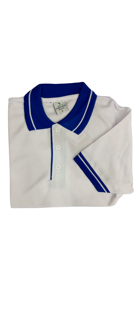 Top Sale Two-Tone Polo Shirts, Short Sleeve Custom T-Shirt with Button Collar,White & NavyBlue