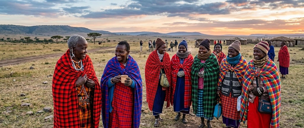 maasai shuka with fleece